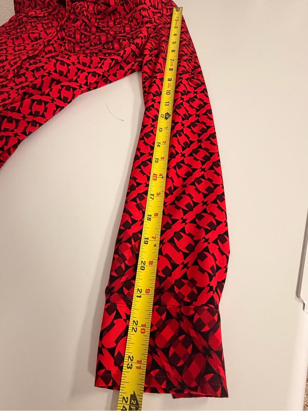 Dana Buchman Red Geometric Button-Down Blouse - Picture 8 of 10
